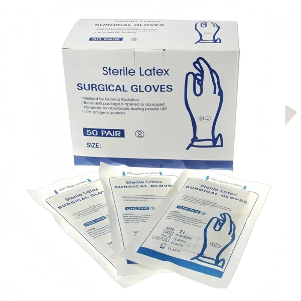 Latex Powder Gloves – Sterile Pair-Packed